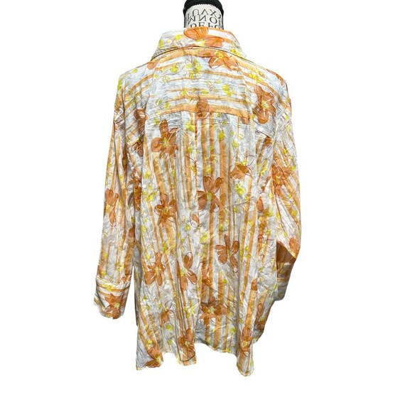 Denim & Co Button Up Floral 3/4 Sleeves Plus 3X Cottagecore Officecore Vacation - Picture 3 of 6
